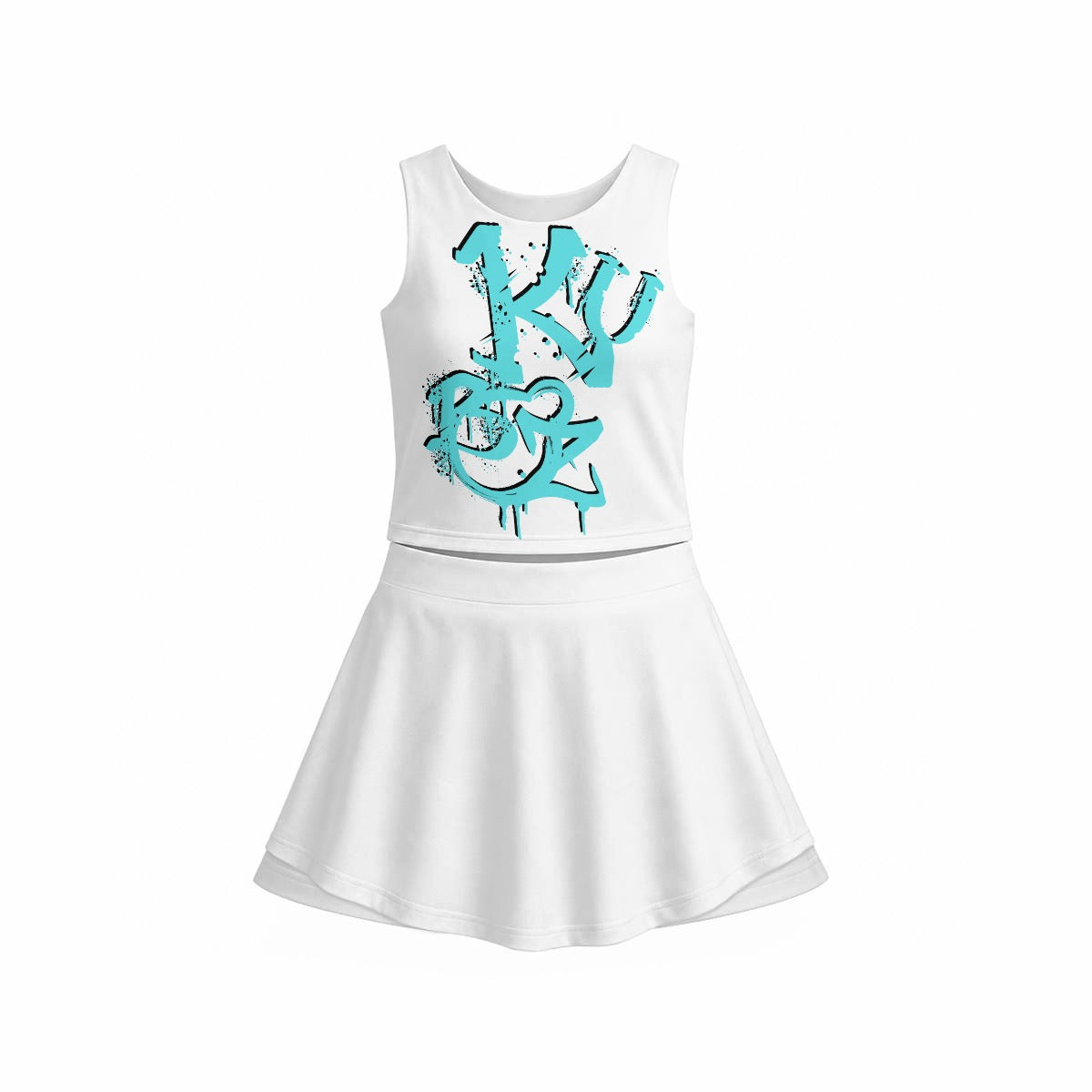 Kubz Girlz Sleeveless Double-Layer Sports Skirt Set