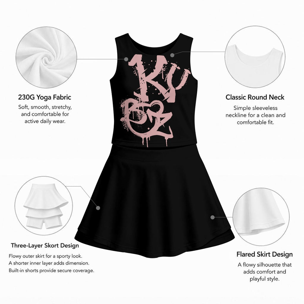 Kubz Girlz Sleeveless Double-Layer Sports Skirt Set