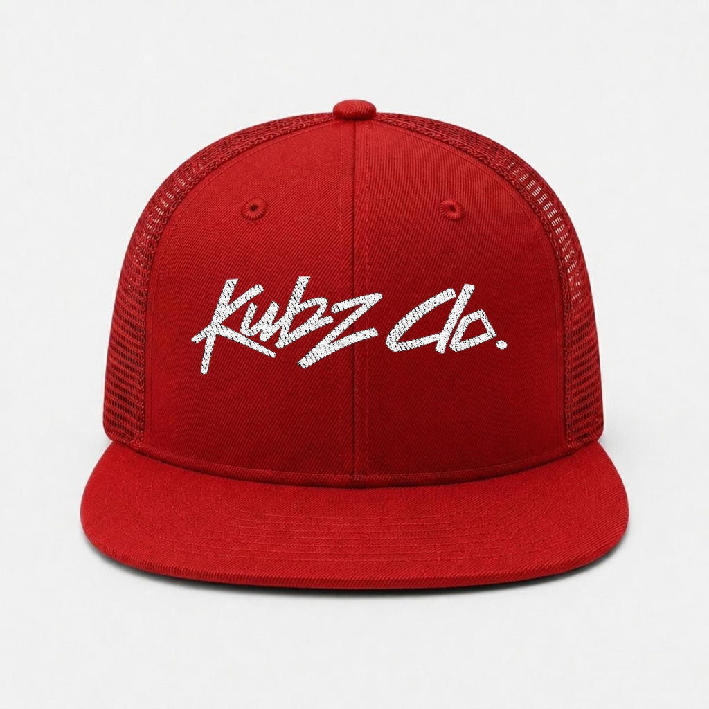 Kubz Embroidery Flat-Brim Mesh Cap