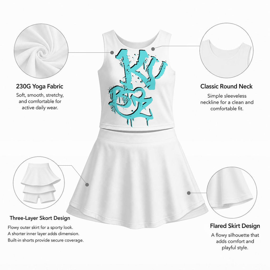 Kubz Girlz Sleeveless Double-Layer Sports Skirt Set