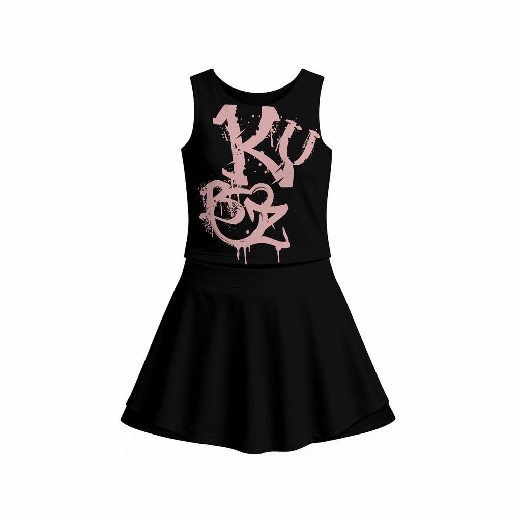 Kubz Girlz Sleeveless Double-Layer Sports Skirt Set